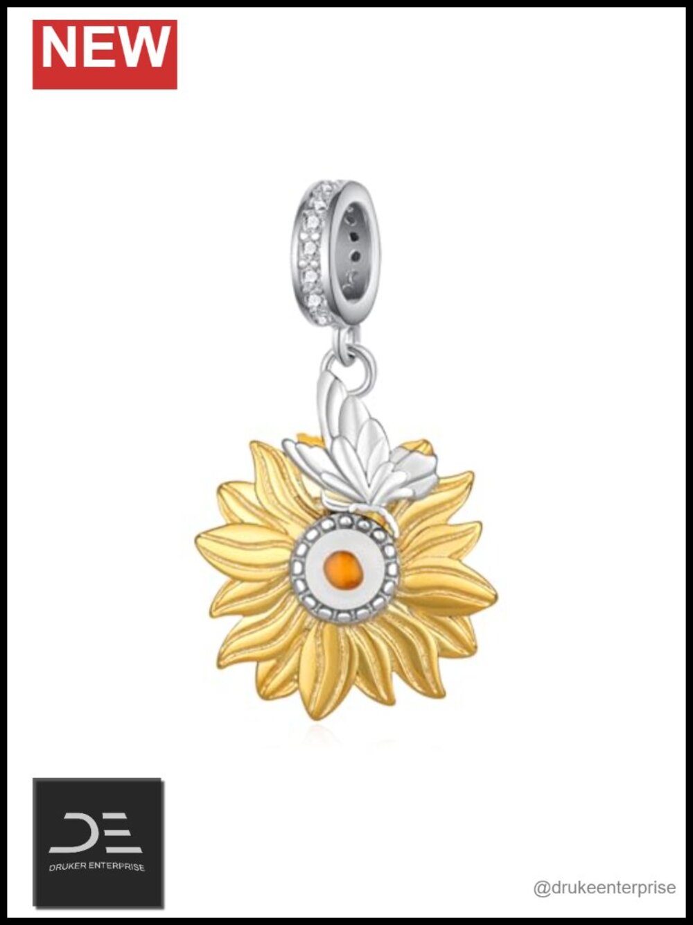 925 Sterling Silver Mustard Seed Charm Sunflower Faith Jewelry Women Gift